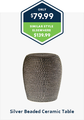 Silver Beaded Ceramic Table